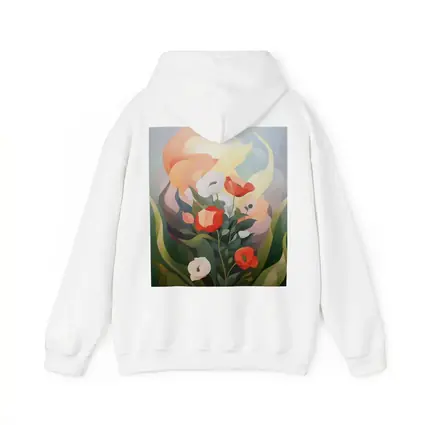 Red Poppies White Calla Lilies Abstract Floral