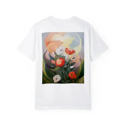 Red Poppies White Calla Lilies Abstract Floral