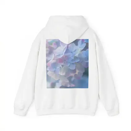 Soft Pastel Hydrangea Flowers Blue Background