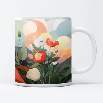 Red White Poppies Abstract Soft Background