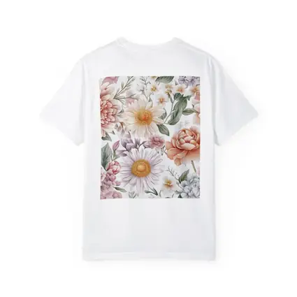 Pastel Watercolor Peonies Daisies Floral Pattern