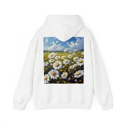 Daisy Field Oil Painting Blue Sky