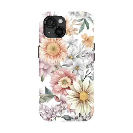 Watercolor Peonies Roses Daisies Floral Pattern
