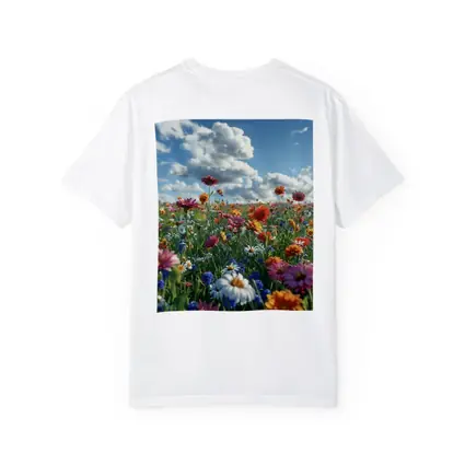 Wildflower Meadow Under Bright Blue Sky