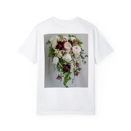 Cascading Peony Rose Bouquet White Background