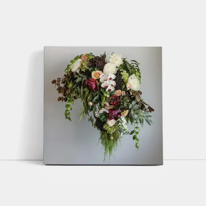 Dark Floral Bouquet Orchids Peonies Roses Green