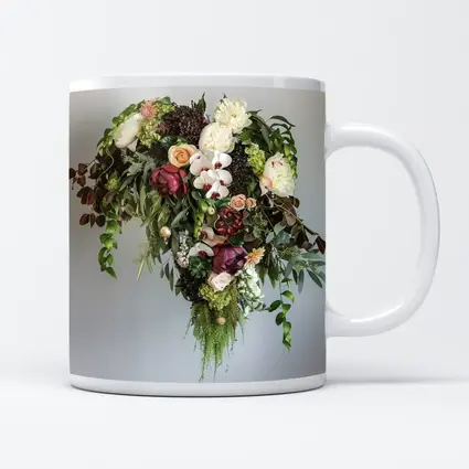 Dark Floral Bouquet Orchids Peonies Roses Green
