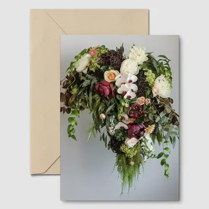 Dark Floral Bouquet Orchids Peonies Roses Green