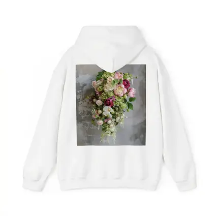 Pink Peonies Orchids Roses Floral Bouquet Gray