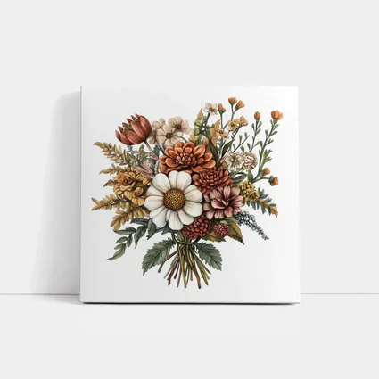 Autumn Wildflower Bouquet Botanical Illustration Art
