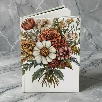 Autumn Wildflower Bouquet Botanical Illustration Art