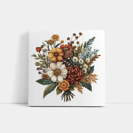 Autumn Wildflower Bouquet Botanical Illustration Art