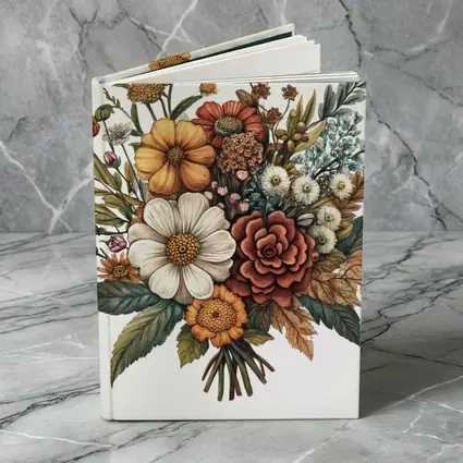 Autumn Wildflower Bouquet Botanical Illustration Art