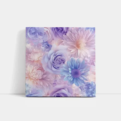 Pastel Roses Daisies Soft Floral Pattern