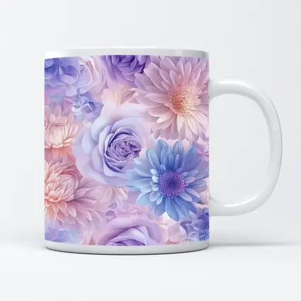 Pastel Roses Daisies Soft Floral Pattern