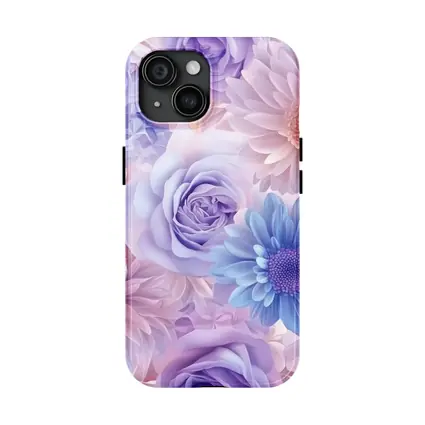 Pastel Roses Daisies Soft Floral Pattern