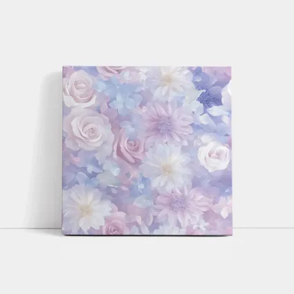 Soft Pastel Roses Daisies Floral Pattern