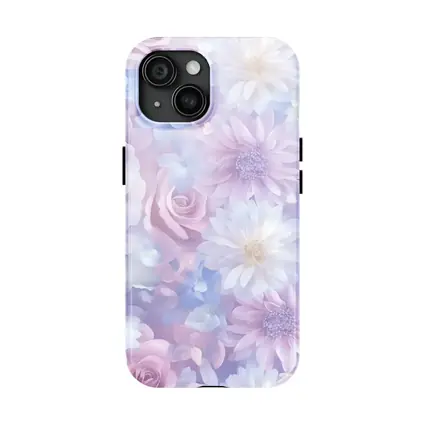 Soft Pastel Roses Daisies Floral Pattern