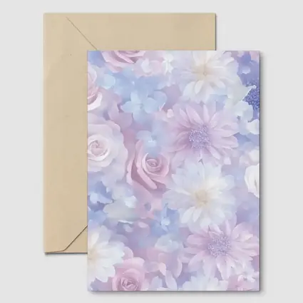 Soft Pastel Roses Daisies Floral Pattern