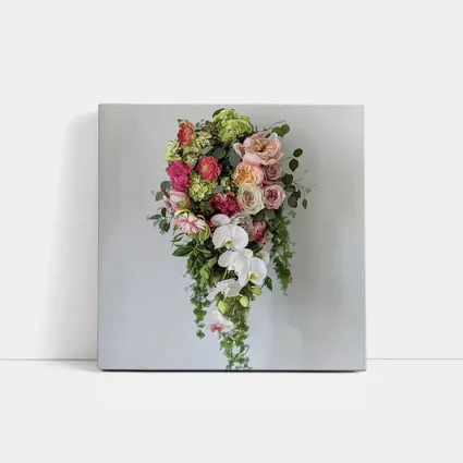 Cascading Orchid Rose Peony Floral Bouquet
