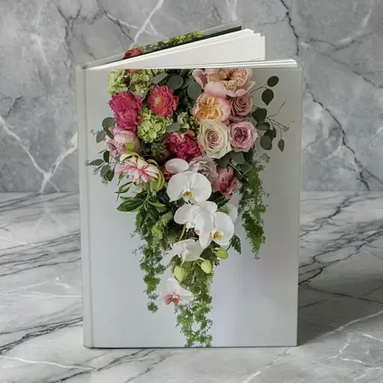 Cascading Orchid Rose Peony Floral Bouquet