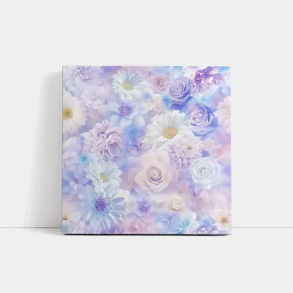 Soft Pastel Roses Daisies Floral Pattern