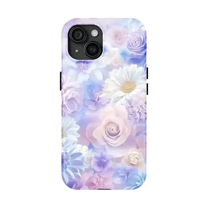 Soft Pastel Roses Daisies Floral Pattern