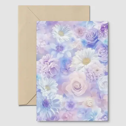 Soft Pastel Roses Daisies Floral Pattern