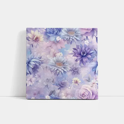 Soft Purple Blue Floral Watercolor Pattern Art