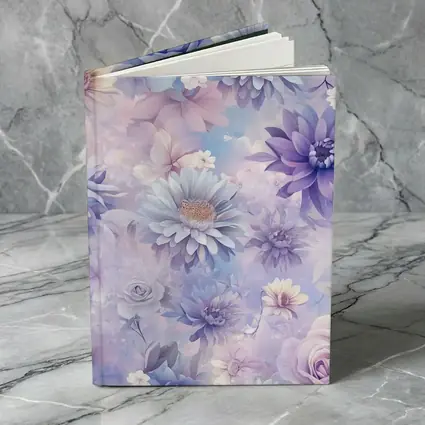 Soft Purple Blue Floral Watercolor Pattern Art