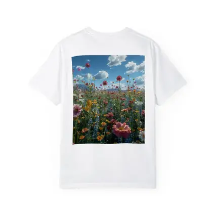 Wildflower Field Blue Sky Sunny Day
