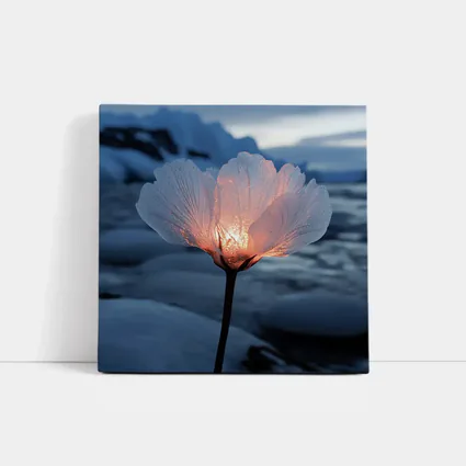 Glowing Ice Flower Arctic Glacier Winter Scene