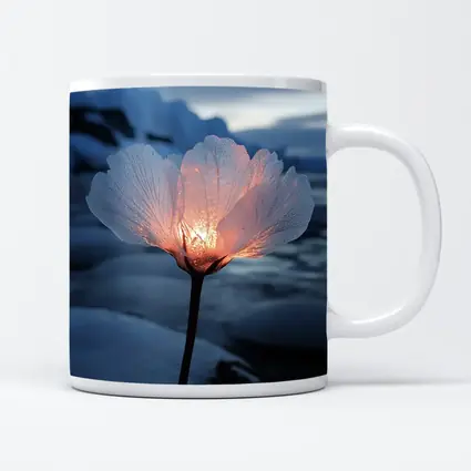 Glowing Ice Flower Arctic Glacier Winter Scene