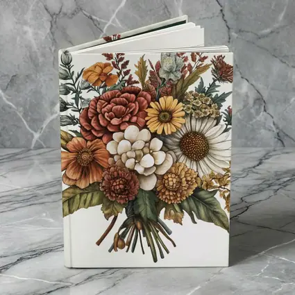 Autumn Wildflower Bouquet Botanical Illustration Art