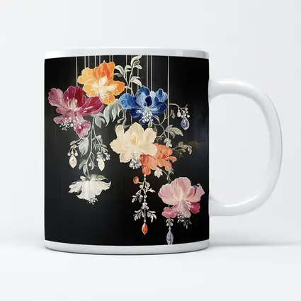 Colorful Flowers Hanging on Black Background