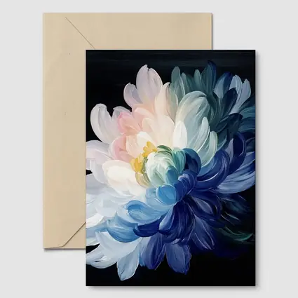 Chrysanthemum Oil Painting Dark Black Background