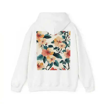 Tropical Floral Pattern Peach Coral Teal Leaves