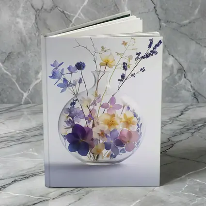 Wild Flowers in Round Glass Vase