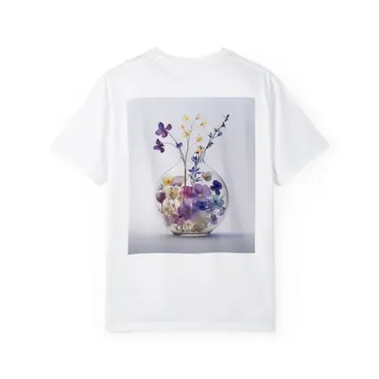 Pressed Wildflowers in Round Glass Vase