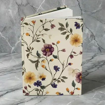 Vintage Botanical Floral Vine Pattern Beige Background
