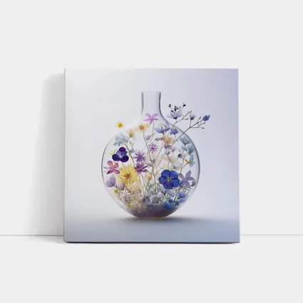 Wildflowers Inside Glass Vase Minimal Art