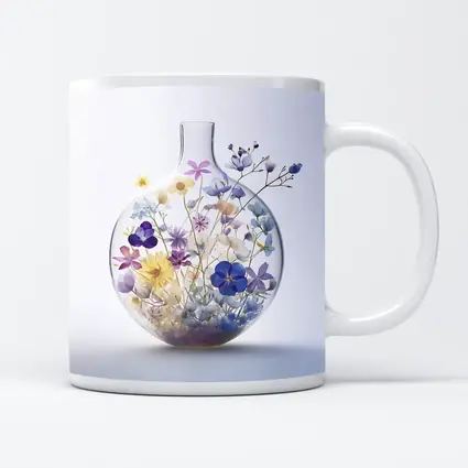 Wildflowers Inside Glass Vase Minimal Art