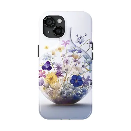 Wildflowers Inside Glass Vase Minimal Art