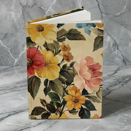 Vintage Floral Pattern Beige Botanical Background