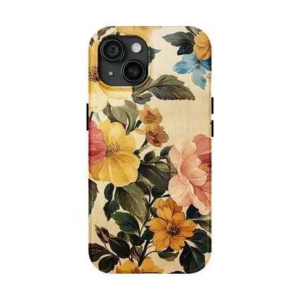 Vintage Floral Pattern Beige Botanical Background