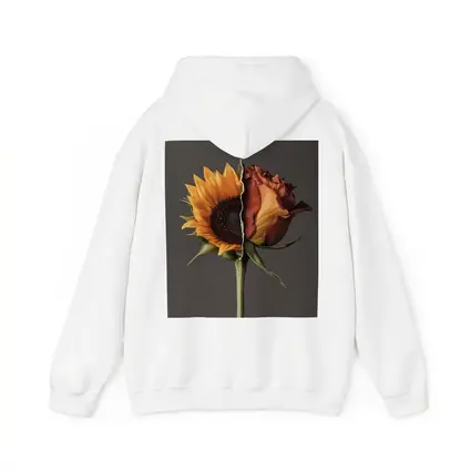 Sunflower Rose Hybrid Split Floral Gray Background