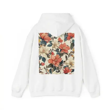 Coral Cream Botanical Floral Pattern Beige Background
