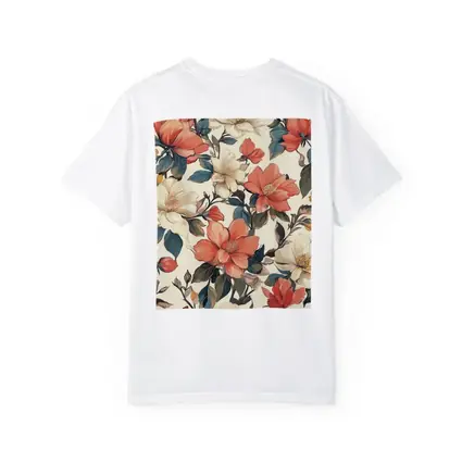 Coral Cream Botanical Floral Pattern Beige Background