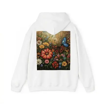 Monarch Butterfly Wildflower Garden Oil Painting