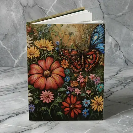 Monarch Butterfly Wildflower Garden Oil Painting